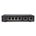 TSn-4P6U 6 портовый Ethernet коммутатор 4 POE Ethernet 10/100Мб портов 802.3af/at, 2 порта 10/100Мб  Ethernet