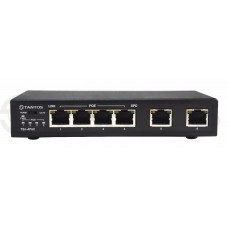 TSn-4P6U 6 портовый Ethernet коммутатор 4 POE Ethernet 10/100Мб портов 802.3af/at, 2 порта 10/100Мб  Ethernet